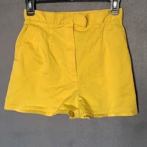 Yellow highwaisted shorts